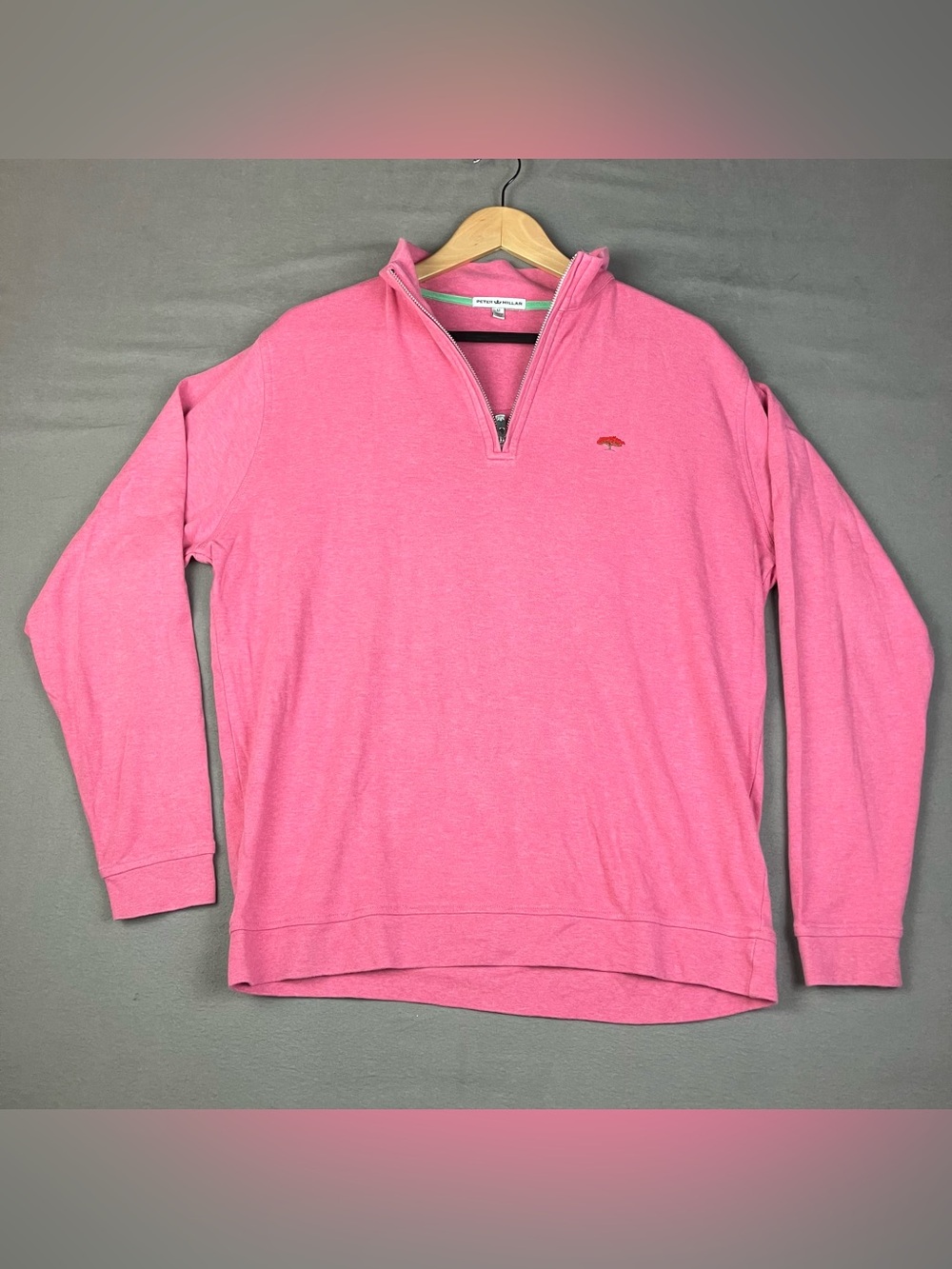 Peter Millar Men’s Size M Pink 1/4 Zip Pullover Sweatshirt Royal Poinciana Golf.